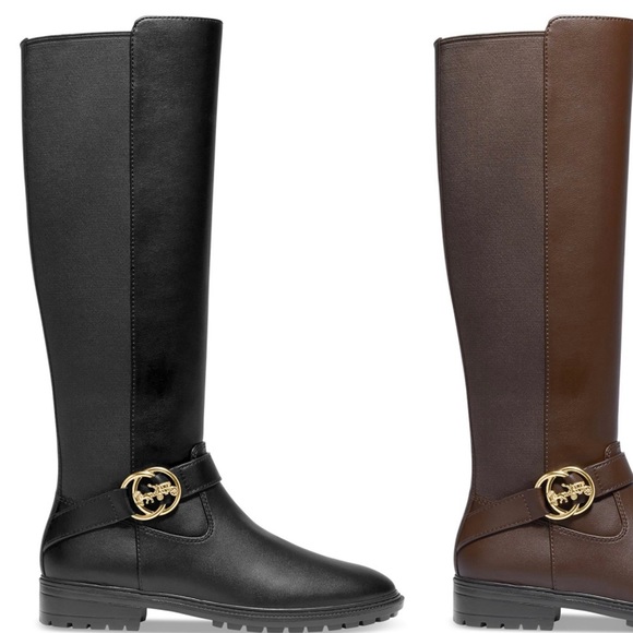 Coach Leather & Elastic Boots - Picture 7 of 7